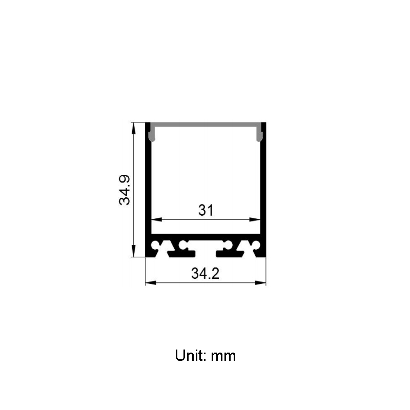 Suspended LED Aluminum Channel For 28mm Quad Row LED Strips Suspended LED Aluminum Channel For 28mm Quad Row LED Strips